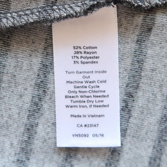 Talbots Grey & Black Striped Open Front Velvet Cardigan - Picture 12 of 16